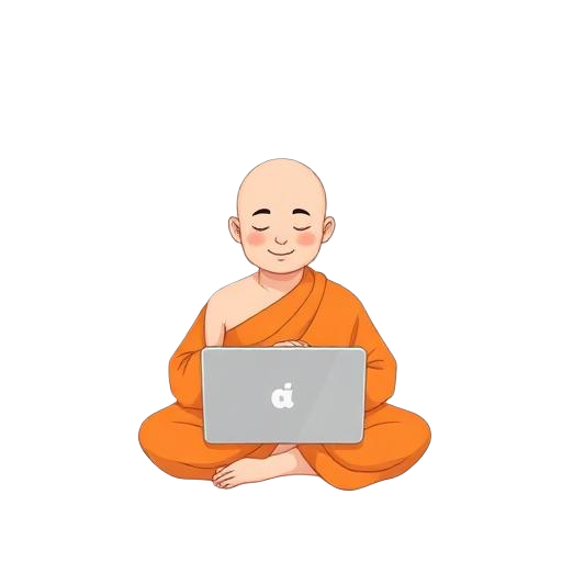 Workmonk meditating monk mascot